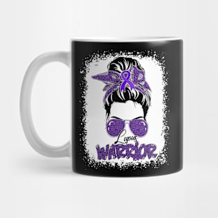 Purple Lupus Awareness Leopard Messy Bun Lupus Warrior Mug